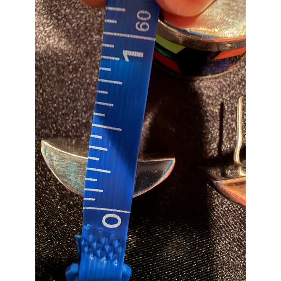 Mexican Sterling Silver 925 ATI Multi-Stone Inlay Mosaic Toggle Bracelet - Picture 12 of 15